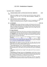 Understanding Input - Lecture Notes | CSC 1113