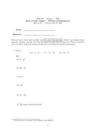 Quiz Questions for MTH 120 - Summer 2005