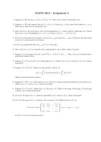 MATH 3912 Assignment 5: Properties of Polynomials and Functionals