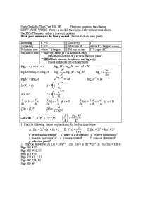 MA 139 Third Test Study Guide: Function Analysis