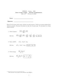 Quiz 6 with Solution - Elementary Algebra | MTH 092