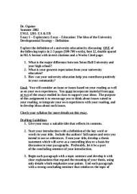 Exploring the Concept of University Education: A Personal Perspective