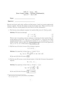 Quiz Solutions for MTH 119 - Spring 2005, Essex County College