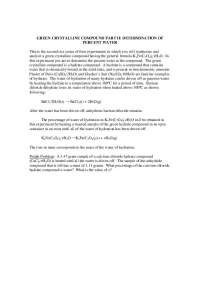 Green Crystalline Compound Part II: Determination of Percent Water | AT 110