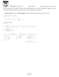 Practice Test 2 with Resolution - Calculus II | MATH 121 - Docsity