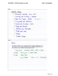 Introduction to Computer Science I - Handwritten Notes | CSAS 1111 ...