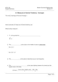 Measuring Central Tendency: Averages in Modern Business Mathematics - Prof. Brigitte Marti