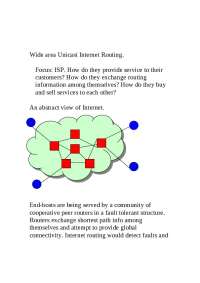 Wide Area Internet Routing: Cooperative Peer Routers and BGP4 for Global Connectivity - Pr
