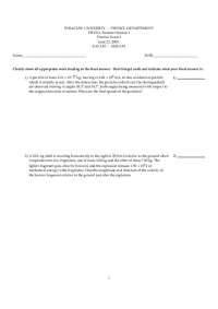 Practice Exam #3 - General Physics I | PHY 211