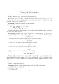 Practice Problems for Programming Languages | CSCI 4430