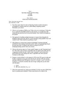 Operating Systems and Networking - Exam 1 Practice | CS 330