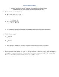 Maple Assignment 2 Practice Questions - Project 2 | MATH 1501 - Docsity