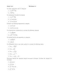 Practice Problems on Calculus II - Worksheet #6 | MATH 1411 - Docsity