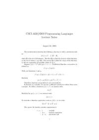 Function Composition and Currying in Programming Languages