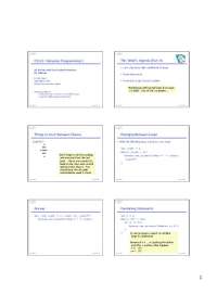 Java Control Structures - Computer Programming I | CS 121