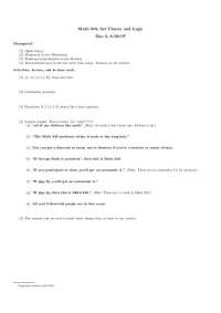Set Theory and Logic - Quiz Problems | MATH 340
