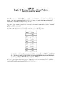 Chemical Kinetics: Additional Problems and Solutions - Prof. Sherman Henzel