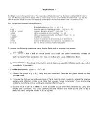 Honors Calculus I - Maple Project 1 | MATH 1501 - Docsity
