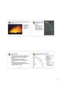 Motion in Two Dimensions in General Physics I - Lecture Slides | PHYS 130