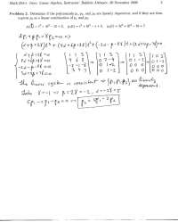 Introduction to Linear Algebra - Solved Problem II | MATH 254 - Docsity