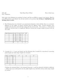 Final Exam Questions for Resolution - Statistical Methods | STA 100