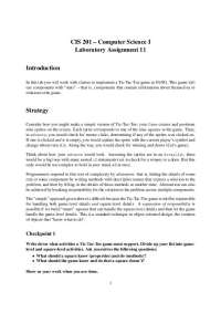 Laboratory Assignment 11 - Computer Science I Lab | CIS 201