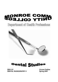 Dental Studies - Dental Radiography ll | DEN 121