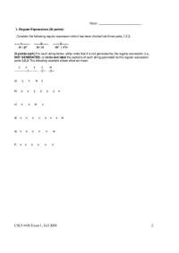 Regular Expression - Midterm Paper - Programming Languages | CSCI 4430