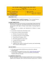 Course Syllabus for Work Teams in Organizations | MGT 454