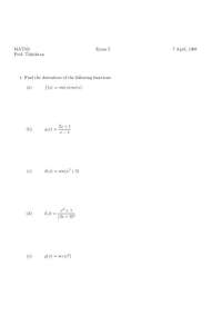 Practice Exam 2 on Calculus I - Spring 1998 | MAT 151
