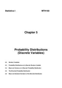 Probability Distributions of Discrete Random Variables in Statistics I - Prof. Brigitte Ma