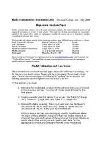 Lecture Notes on Regression Analysis Paper | ECO 205