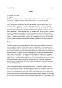 Memo - State and Local Government Finance - Research Paper | PPA 735