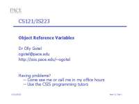 Understanding Parameter Passing, Objects and Object Reference Variables | CS 121