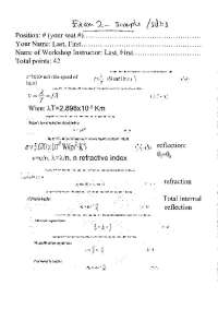 Solved Questions on Major Concepts of Physics - Exam | PHY 102