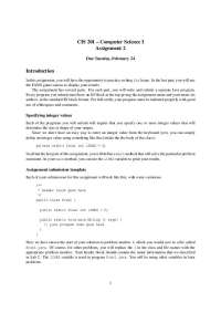 Java Assignment 2: Writing For Loops and Printing Patterns