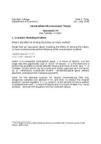 Assignment 3 Problems - Intermediate Microeconomic Theory | ECO 202