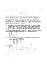 Applied Analytical Methods in Finance - Midterm Examination | FIN 650