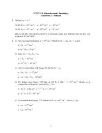 Homework 2 Solution - Microelectronics Technology | ECSE 2210 - Docsity