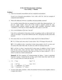 Class Activity 1 with Solutions | Microelectronics Technology | ECSE ...