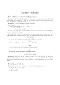 Practice Problems for Programming Languages | CSCI 4430 - Docsity