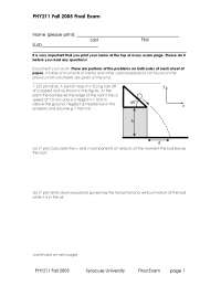 Final Exam Questions - General Physics I | PHY 211 - Docsity