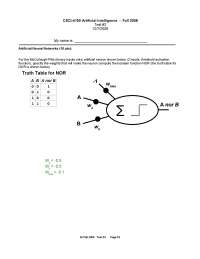 Artificial Intelligence - Test 2 Solved 2006 | CSCI 4150 - Docsity