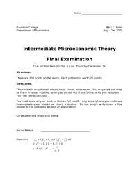 10 Solved Questions on Intermediate Microeconomics Theory - Final Exam ...