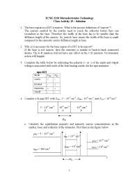 Microelectronics Technology - Class Activity 19 with Resolution | ECSE ...
