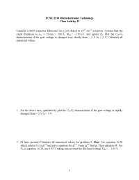 Microelectronics Technology - Class Activity 31 | ECSE 2210 - Docsity