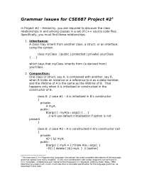 Grammar Issues - Object Oriented Design - Project 2 | CSE 687 - Docsity