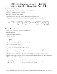 Computer Science II - Linked Lists - Notes - Fall 2008 | CSCI 1200 ...
