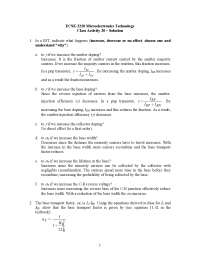 Assignments Solutions for Microelectronics Technology | ECSE 2210 - Docsity