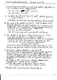 Introduction to Differential Equations - Assignment 6 | MATH 2400 - Docsity